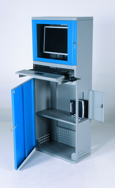 Computerkast voor flatscreen – blauw/grijs, 19 inch Computerkast voor flatscreen – blauw/grijs, 19 inch